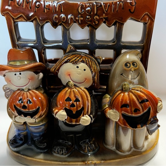 Yankee Candle Halloween Kids Pumpkin Carving Contest 2 Tea Light Holder - Picture 2 of 7